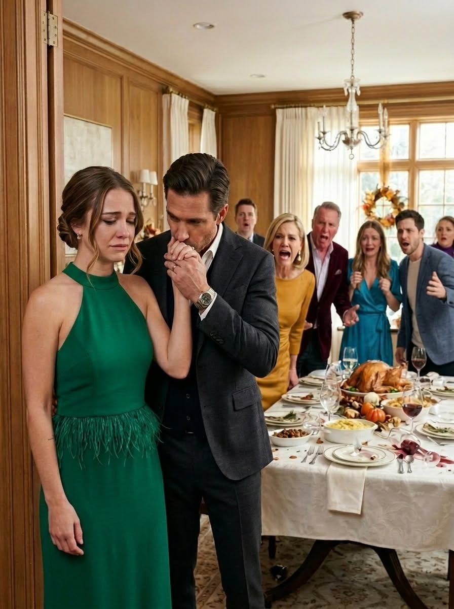 My Father Invited the Whole Family to Thanksgiving, but My Mother Forced Me to Cook in the Kitchen While Everyone Else Celebrated. Two Hours Later, a Man in a Black Suit Walked In, Kissed My Hand, and Said, “Sorry, Darling, I Was Late.” Then My Family Froze in Disbelief, Because…